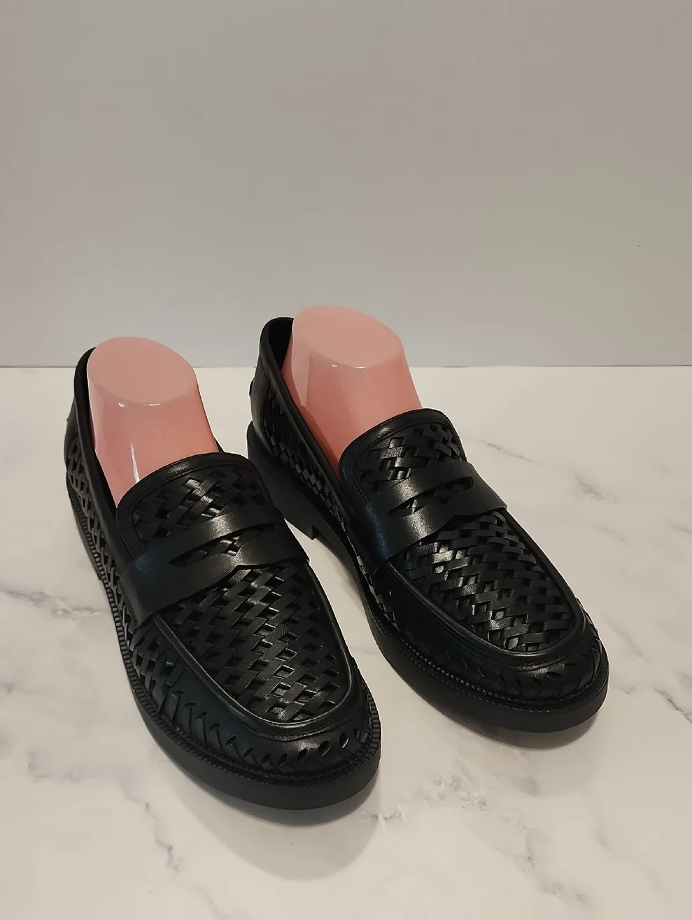 Michael Kors Eden Loafer Black Woven Leather Shoes